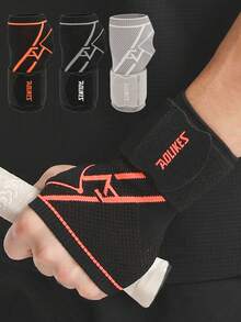 AOLIKES 1pc Wrist Brace Wrist Wraps, Hand Compression Sleeves With Wrist Straps Support For Weightlifting Badminton Fitness Sport - Multicolor - View 2