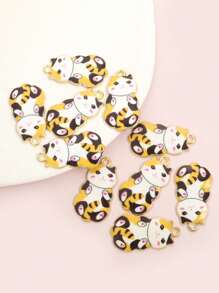 10pcs Cute Expression Cat Drip Oil Alloy Charms, Vibrant Playful Necklace Bracelet Earrings Keychain And Dust Plug Accessory DIY 6-Colors Kawaii Pet Kitten Pendants - Suitable For Cat Lover & Handicraft Enthusiasts