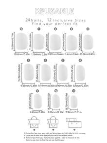 24 件法式黄色按压式指甲简约清新设计花朵假指甲短椭圆形假指甲美甲套装包含 1 片粘合片和 1 个迷你指甲锉，非常适合日常佩戴美甲用品 - 彩色 - 查看 4