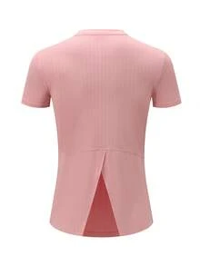 女士吸湿排汗速干运动 T 恤 - 透气圆领短袖上衣，训练和休闲装 - 活力四季舒适，透气健身衫，健身房舒适穿着，运动柔软 T 恤，吸湿排汗面料