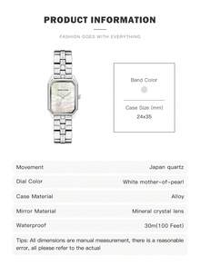 Anne Klein Women's Silver Quartz Bracelet Watch Square Analog Watch for Women Elegant Chic Style Watch with Adjustable Bracelet Ladies' Waterproof Watch - 銀色1 - 查看 6