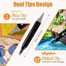 12/30/36/40/60/100/120/168 件艺术马克笔套装双头油性马克笔适用于艺术生、绘画、绘图完美的圣诞节和新年返校礼物