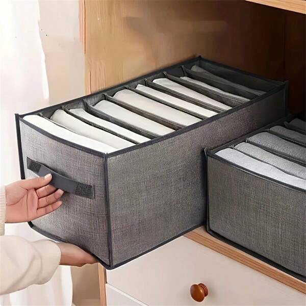 1 pieza Caja de almacenamiento de pantalones vaqueros, organizador de armario de ropa, organizador de cajones para ropa interior, sujetadores, calcetines, camisetas de mujer