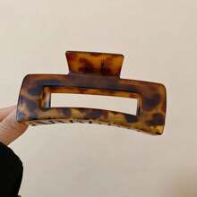Leopard-Print Large Arc Cross Square Geometric Acrylic Hair Grab Clips For Women Vintage Style Shark Clip Charm Head Accessories