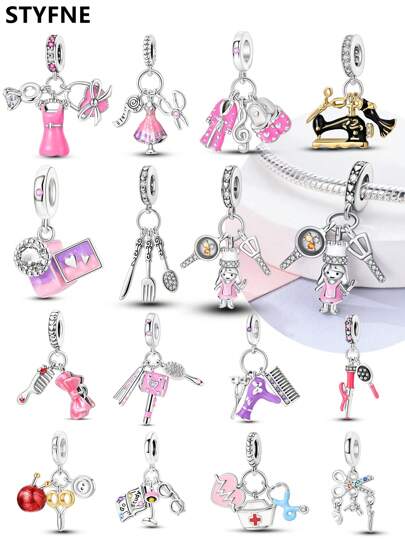 STYFNE 1 Set de Bata de baño, Pantuflas, Nota musical, Ovillo de hilo, Tijeras, Botón, Tenacilla, Peine, Pasador de mariposa, Accesorio con cuentas, Adecuado para manualidades de joyería de mujer, Regalo pequeño hecho a mano para uso diario