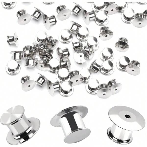 5/10/20pcs Metal Pin Backs Locking Pin Keepers Locking Clasp Needle Back Enamel Pin Backs Jewelry Making Pin Backs Clasp Lapel Pin Backs Locking For Crafts Badge Brooches Jewelry