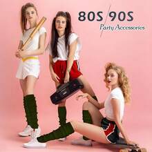 Long Leg Warmers Women 24 Inch Over Knee Knit Ribbed Leg Warmer Stirrup Yoga 80s Party Dance Ballet Supply - xanh quân đội - Xem 2