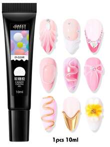 10ml 3D Nail Art Sculpting Gel 1/2 PCS DIY Designs No Wipe Clear Waterproof Sculpting Gel Waterproof Nail Art Design Gel For Intricate Carvings & Shapes - Clear - View 10