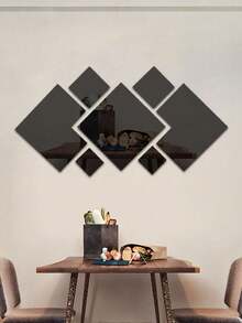 7pcs Rhombus Acrylic Mirror Wall Stickers, Available In Multiple Sizes - Multicolor - View 6