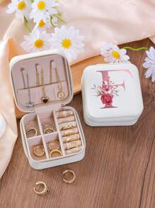 1 Pc A-Z Letter Jewelry Box Ring Storage Box Necklace Storage Box Gifts For Girls Bridesmaid Gifts Mom Gift Ideal Gift White Jewelry Box Pink Jewelry Box