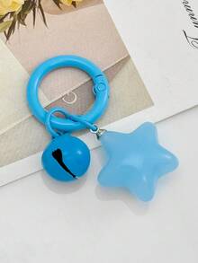 1pc Cute Jelly Color Pentagram Small Bell Charm, Lovely Girl Keychain Pendant - Multicolor - View 11