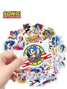 Sega 50 张官方授权系列贴纸 Miles Prower Amy Rose The Echidna 电脑马克杯行李装饰贴纸万圣节圣诞节生日最佳礼物妈妈和朋友周年纪念礼物，适用于学校用品，返校