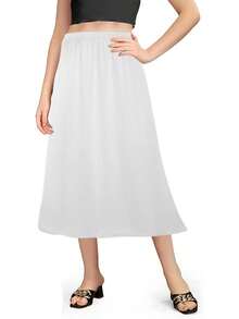 2-Pack Satin Half Slips For Under Dresses, Women's Anti-Static Slip Skirt Extender & Petticoat Underskirt For Daily Wear - 16'' 黑色+香檳色 - 查看 9