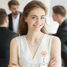 1pc/3pcs/10pcs Colorful Flower Retractable Badge Reel, Nurse Doctor Student Office Gift Stretchy ID Card Holder,School Supplies,Back To School - Multicolor - View 4