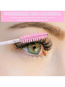 250/50pcs1disposable Crystal Sparkling Eyelash Brushes, Double-Sided Shadow Brushes, Eyelash Extension Brushes, Eyebrow Makeup Brushes, - Multicolor - View 8