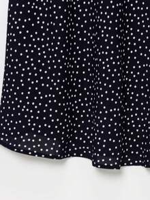 Deeka Summer New Women's Fashion European American Style French Vacation Lace Polka Dot Patchwork Dress Elegant - Navy Blue - View 6