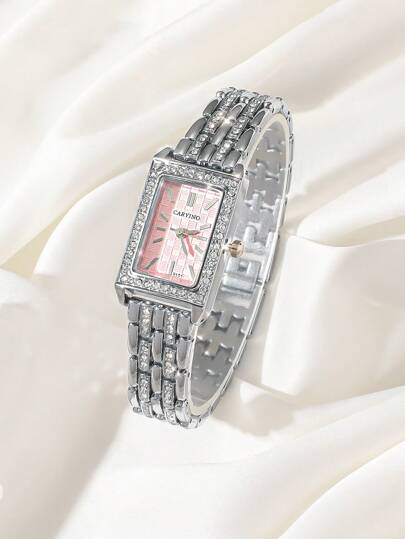 1pc Elegante Luxe Women Bracelet Horloge Rhinestone, Birthday Festival view 2