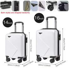 2025 New Lightweight Carry-On Luggage With Spinner Wheels And Combination Lock, 16-Inch, Suitable For Men And Women, Ideal Travel Suitcase Bag For School School Accessories School Stuff