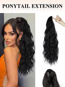 Ponytail Extensions, Long Claw Clip In Ponytail Hairpiece Synthetic Pony Tails Hair Piece Natural Wavy Hairpieces For Women, 20 Inch - Multicolor - View 15
