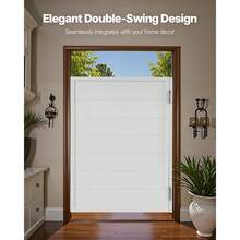 Saloon Doors, 32"W X 42" H Single Swinging Cafe Interior Doors, Square Design Premium Pine Wood, With Hinges & Hardware Kit, Easy To Install, For Hallway Kitchen Bar Pub Entrance, White - Single 32"W X 42"H Square - View 2