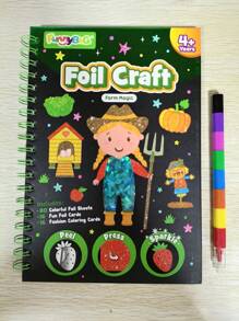 1 Set di quaderni per disegno e pittura con foglio di lamina dorata, materiale per viaggi, regalo per bambini