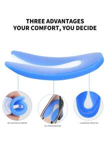 1 Pair Blue U-Shaped Soft Heel Cushion Insoles, Shock-Absorbing Half-Size Inserts, Non-Slip Self-Adhesive High Heel Shoe Accessories