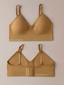 Kit Of 3 Basic Bras With Adjustable Straps, ASSORTED COLORS, With Padded Cups - Sutia Import - Multicolor - View 2