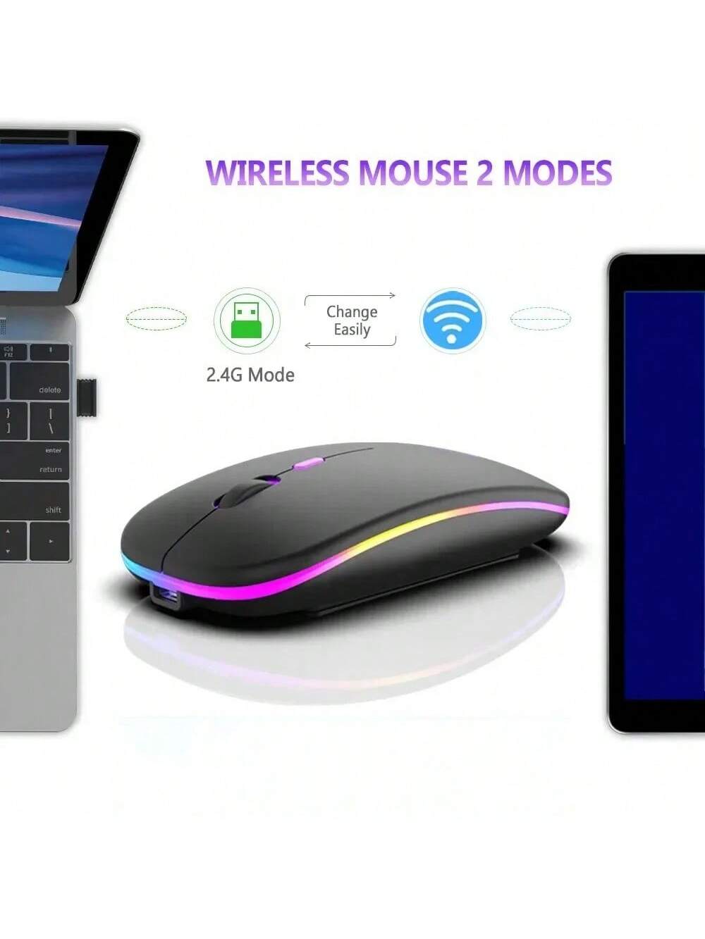 فأرة لاسلكية فائقة النحافة ببلوتوث – بطارية قابلة...