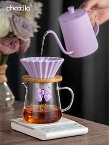 choxila Bộ 3/6/9/12 món số 02 màu tím, hộp quà tặng pha cà phê thủ công - Bao gồm phễu lọc, ấm pha cà phê và hộp đựng du lịch - Bộ pha cà phê di động dùng tại nhà/khi cắm trại (Quà tặng cho người yêu cà phê) - Màu tím - Xem 3