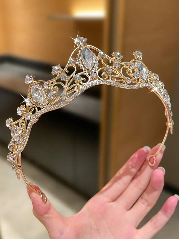1 pieza Diadema elegante y lujosa con cristales, adecuada para mujeres, accesorio versátil para diversos festivales, bodas, damas de honor, regalos de cumpleaños, coronas, tiaras, disfraces, tocados, vinchas, accesorios de rave, coronas de boda, regalos para damas de honor, atuendos de fiesta
