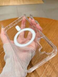 适用于三星 Galaxy S25 S24 S23 S22 S21 Ultra Plus FE S25 Edge A15 A16 A26 A35 A36 A54 A55 的磁吸充电保护壳，超薄透明亚克力材质 - 無色 - 查看 3