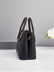 新款多层女士手提包，欧美风格女士单肩包，拼接斜挎包，适合旅行和购物，时尚女士托特单肩斜挎包，百搭休闲奢华大容量包，可单肩或斜挎 - 彩色 - 查看 2