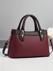 新款多层女士手提包，欧美风格女士单肩包，拼接斜挎包，适合旅行和购物，时尚女士托特单肩斜挎包，百搭休闲奢华大容量包，可单肩或斜挎 - 彩色 - 查看 6