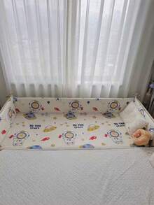 1件装 INS 无缝婴儿床护栏，新生儿安全围栏柔软毛绒垫防撞防摔婴儿床安全护栏 - 彩色 - 查看 10