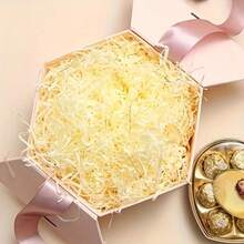 100g 拉菲草纸填充物 - 浅粉色、蓝色、黄色，适用于礼品包装、圣诞节、婚礼、生日、情人节装饰填充物、节日包装 | 柔和色调 | 轻质填充材料