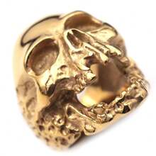 CIREY 1 Stück Retro Herren Ring aus Titan-Stahl, Edelstahl Totenkopf Ring