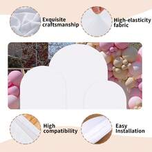 eluckya Wedding Arch Backdrop Set,  Arch Covers Backdrop, Suitable For Birthday Decorations, Party Supplies, Gender Reveal Party Supplies, Wedding Decorations, Bridal Event Decorations, Baby Shower Supplies, Wedding Supplies And Arch Backdrop Frame (Arch Frame Not Included). - 白色 - 查看 6
