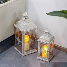 Windproof Glass Candle Holders - Light Grey - View 3