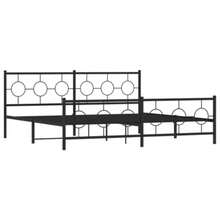 Metal Bed Frame Without Mattress With Footboard Black 76"X79.9" Bedstead Bedroom Decor Bed Frame Platform Bed Frame Easy Assembly - Black&Footboard - View 4