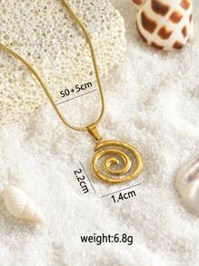 1 Peça Colar Elegante e Luxuoso com Pingentes em Forma de Tartaruga do Mar, Estrela-do-Mar e Concha, Banhado a Ouro 18K, Aço Inoxidável, À Prova D'água, Elegante e Versátil, Adequado para Mulheres