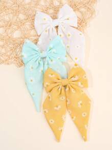 3 件套雏菊蝴蝶结发夹，适合女性，蓝白米色长燕尾发夹，简约经典的发饰，适合女性日常发饰，爪夹，发夹，发夹，发夹，发夹，学校用品