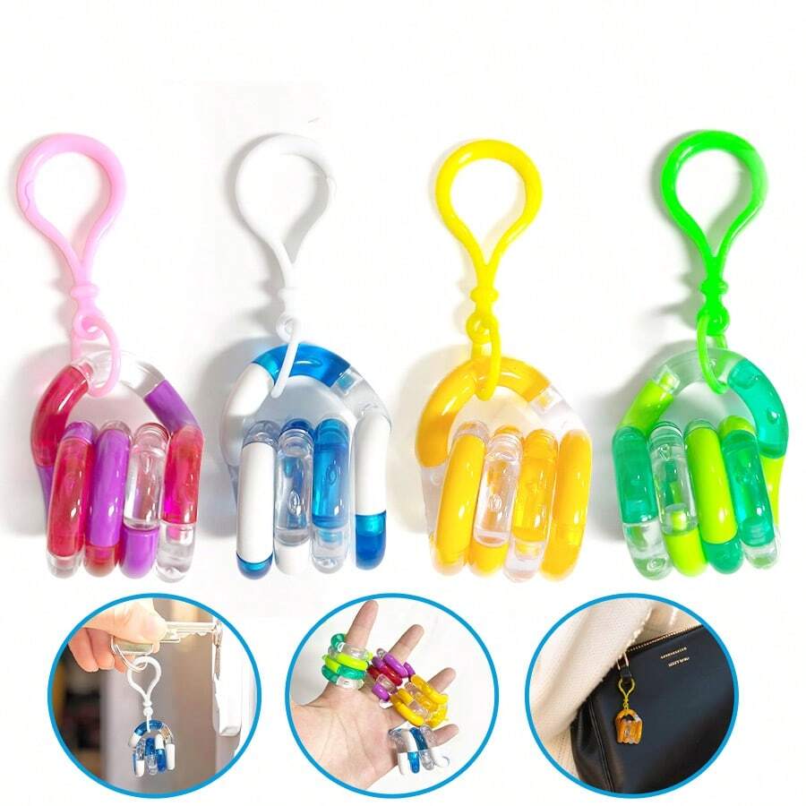 Bộ đồ chơi xoắn ngón tay 1/4/5 món dành cho người lớn - Đồ chơi ngón tay cho người lớn - Quà tặng tiệc tùng cho người lớn - Đồ chơi giảm căng thẳng - Giải tỏa áp lực cuộc sống và công việc - Dây xoắn pha lê có móc, có thể dùng làm móc khóa