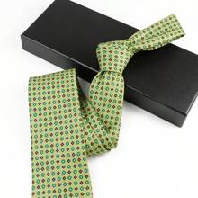 1 pieza Corbata clásica de moda a cuadros para hombre, adecuada para bodas, fiestas y regalos