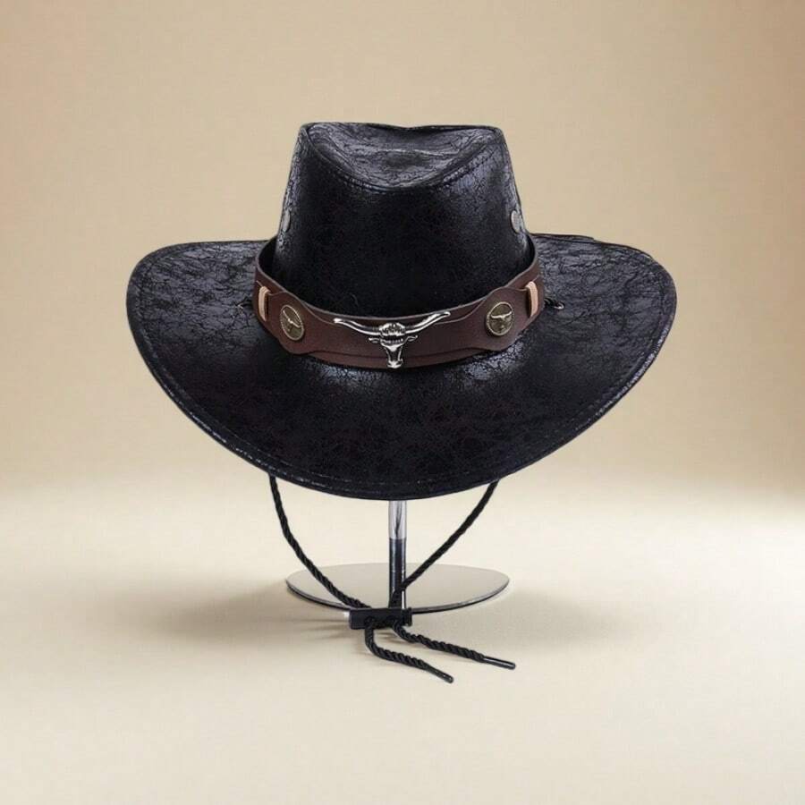 1 件时尚复古西部牛仔帽 - 棕色 - 查看 1