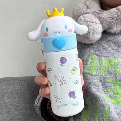 Sanrio Cinnamoroll Water Cup 350ml/12oz Kawaii Thermos Cup Anime Cartoon Vacuum Flask Tumbler Stainless Steel Insulated Water Bottle Portable Travel Mug Gifts