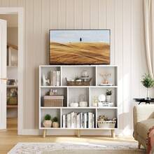 9-Cube Bookcases, 3-Tier Freestanding Bookshelf With Adjustable Shelves - 白色 - 查看 5