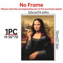 Art Decor Modern Mona Lisa Canvas Print, Fashion Theme Retro Portrait Wall Art, Frameless Ink Artwork, Indoor Hanging Decor Poster For Living Room, Bedroom, Home Office - Basquiat-Inspired Watercolor Design Gifts Birthday Graduation