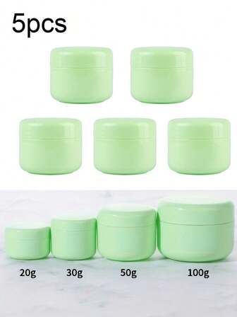 5pcs Travel Cream Jar Set - Leakproof, Refillable Cosmetic Containers PP Solid Color Minimalist Travel Bottles Leakproof Bottles For Travel Storage Cream Container For Powder Cream Jars For Makeup For Bathroom And Travel For Women And Men Travel Accessories Travel Containers