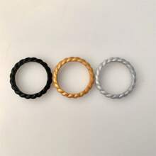 Conjunto De 3 O 10 Anillos De Silicona Trenzada Delgados Para Mujeres, Diseño Deportivo Y Flexible