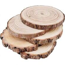 Unfinished Natural With Tree Bark Wood Slices 10 Pcs 4.2-4.7 Inch Disc Coasters Wood Coaster Pieces Craft Wood Kit Circles Crafts Christmas Ornaments DIY Crafts With Bark For Crafts Rustic Wedding - 5件7-8英寸 - 查看 3